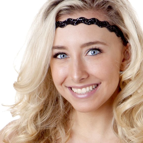 Hipsy Gift 10-pack Bling Glitter Adjustable No Slip Neutral Wave Headbands main image 7